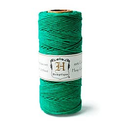 Hemptique Cordel hecho de fibra de cañamo color Verde tinte natural 62.5 metros