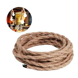 Cable cuerda de cañamo eléctrico de 3 núcleos cobre trenzado vintage bricolaje DIY 5 m