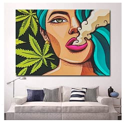 Dayanzai Art Girl fumando cañamo Wall Art Picture canvas poster 60x80cm