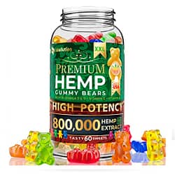 Hemp Gummies Premium XXL 800,000 High Potency - Oso de goma con aceite de cáñamo