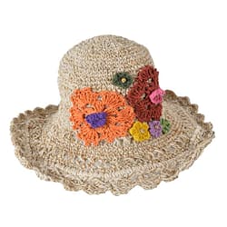 cáñamo algodón Mezcla Sombrero con Vistoso Tricotado Flor